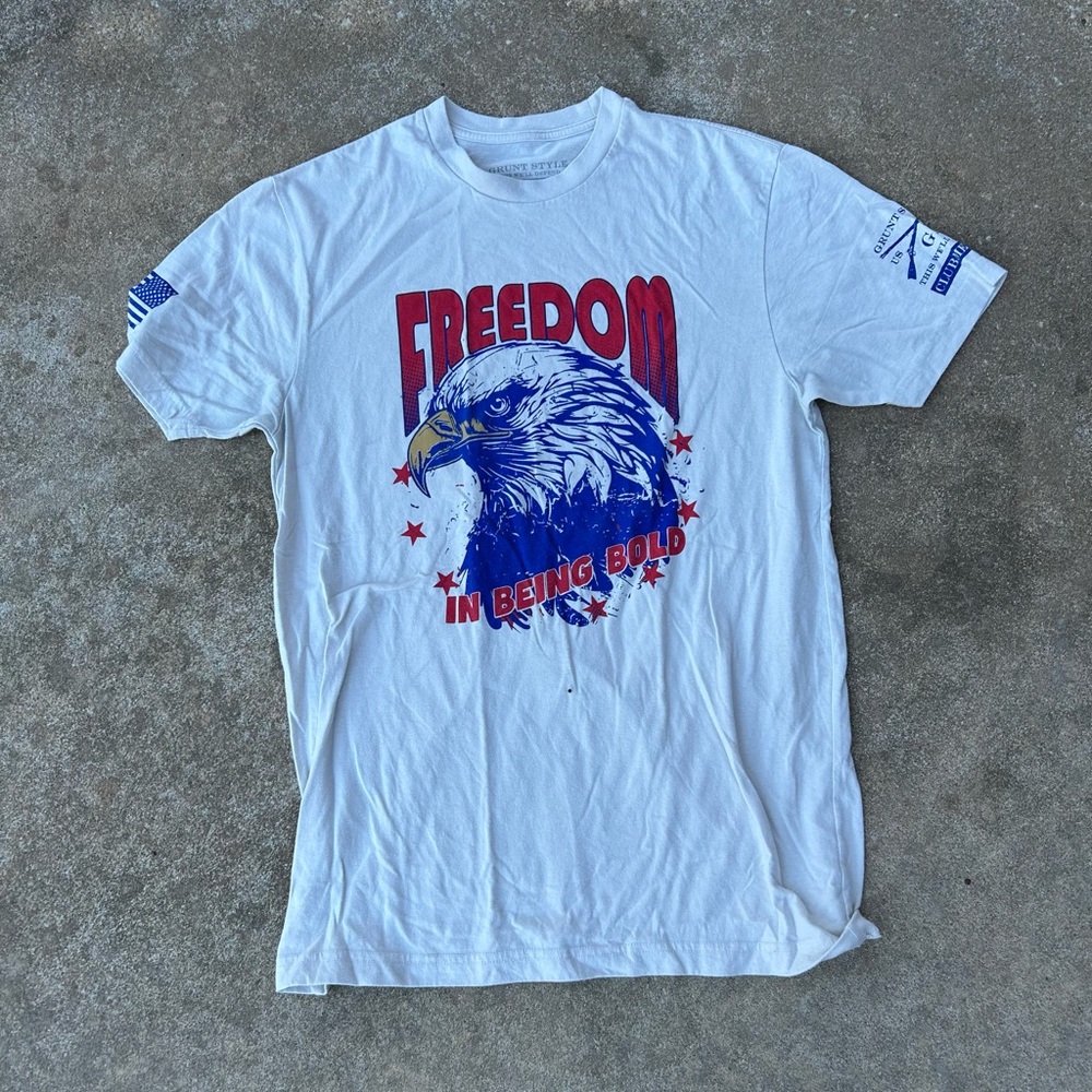Grunt Style White Freedom Eagle T-Shirt